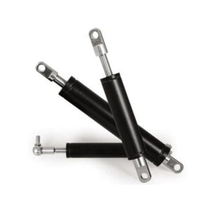 traction gas spring illustrated in side view with end fittings