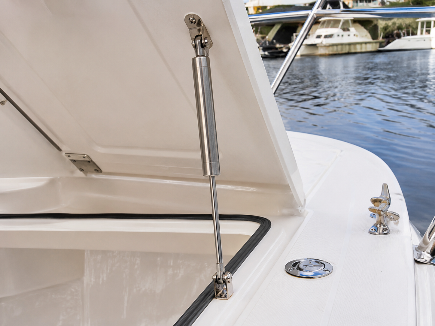 Stainless Steel Gas Springs For Boat Deck Hatches | Newtone