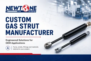 Custom gas strut manufacturer — gas struts with different end fittings and lengths specified to order.
