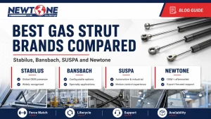 Best gas strut brands compared with Stabilus, Bansbach, SUSPA and Newtone for industrial gas spring sourcing.