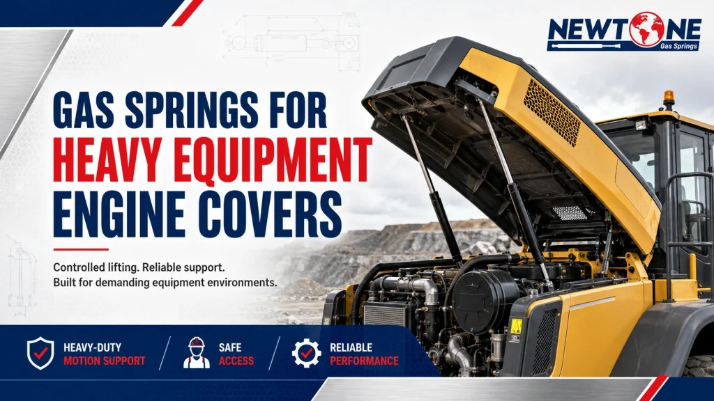 Gas Springs for Heavy Equipment Engine Covers
