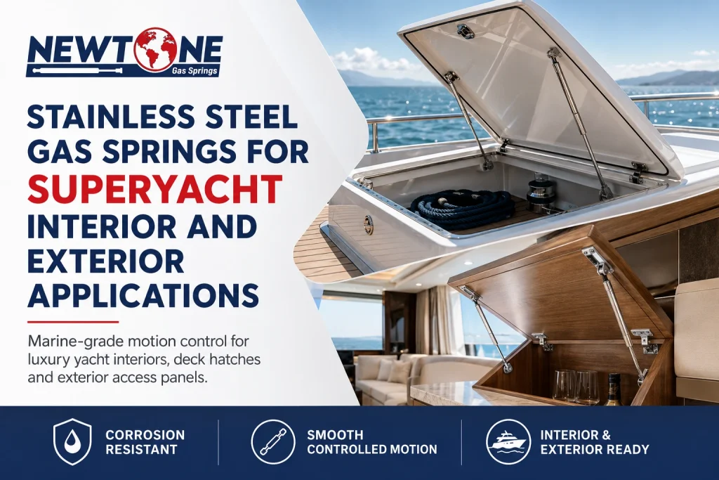 Stainless Steel Gas Springs for Superyacht Interiors