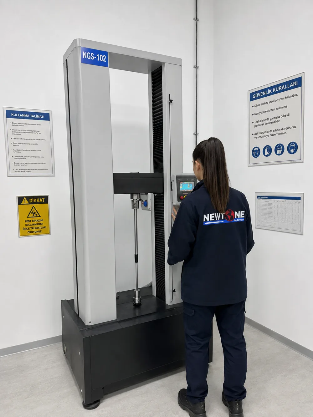 Gas spring cycle testing and quality control at Newtone Gas Springs