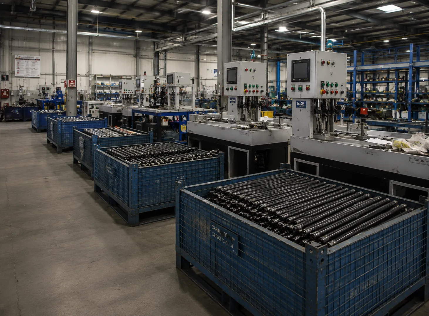 Gas filling machines used during gas spring production at Newtone