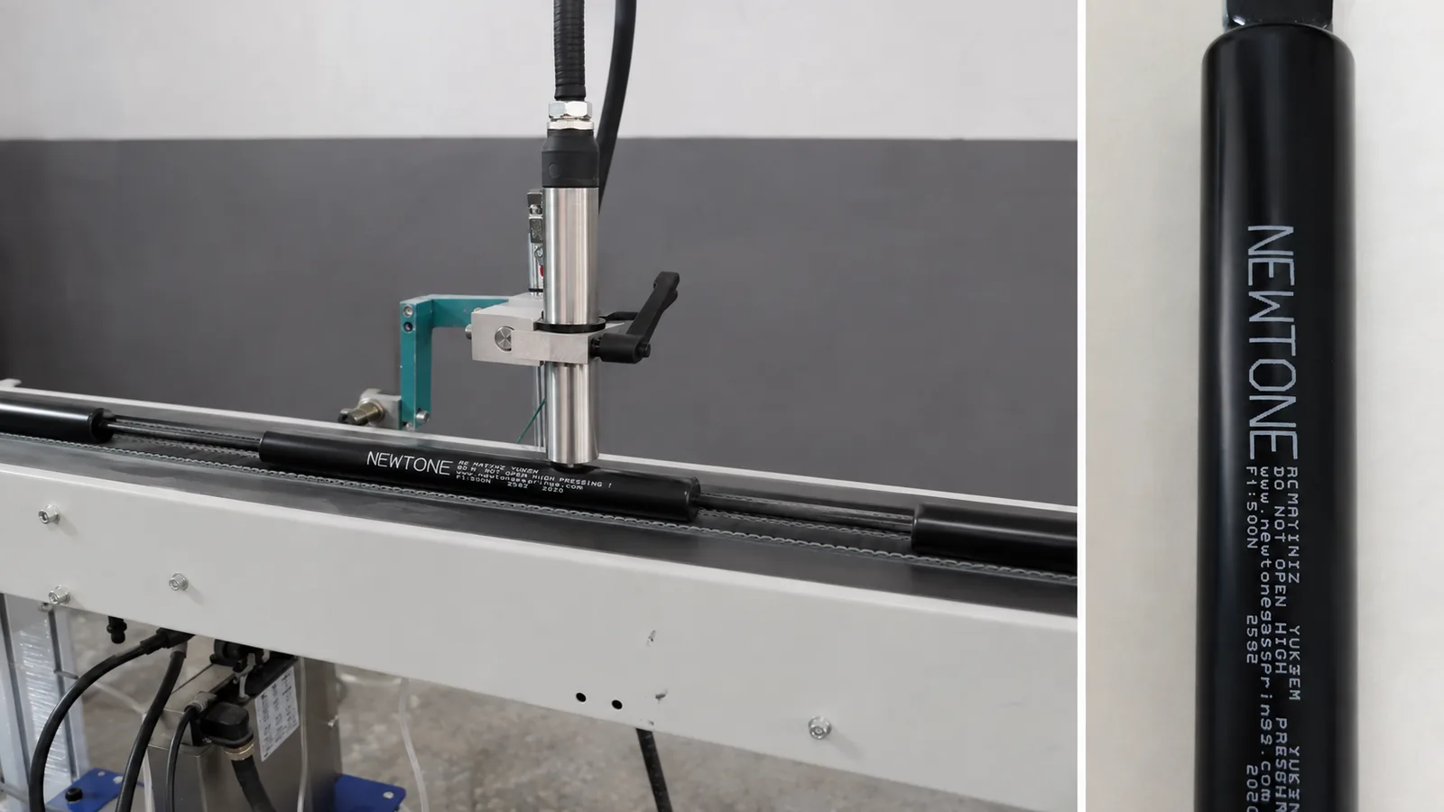 Gas spring product marking and production identification at Newtone