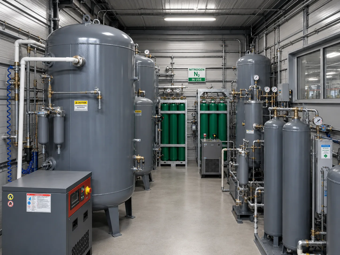 Nitrogen production system used for gas spring manufacturing at Newtone